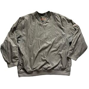 IZOD XFG Jacket Men's Size XL Tan Long Sleeve V-Neck Golf Windbreaker Pullover